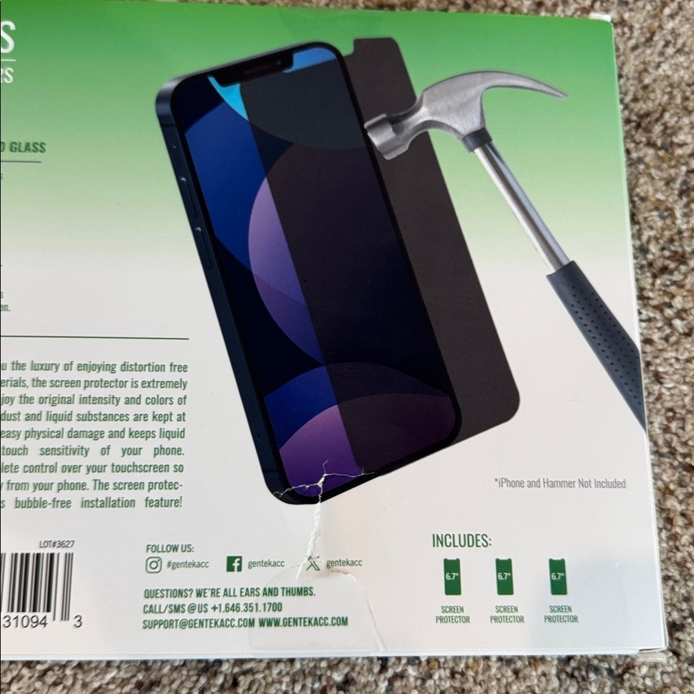 Privacy Glass Screen Protector for iPhone - Black - Picture 4 of 5